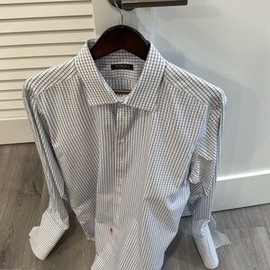 Saks fifth avenue custom check dress shirt - French cuffs